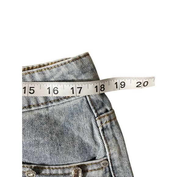 Our True Fate Denim Bermuda Shorts – Rhinestone Cross Embellished – Size L - Picture 5 of 7